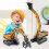Engineering Excavator Children's Toy Trolley Grab 5