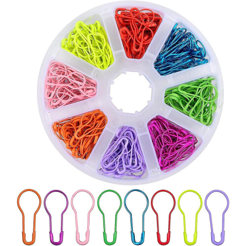 320 Pieces 8 Colors Safety Calabash Pins,bulb Pins With Storage Box, Knitting Marker For Diy Clothes