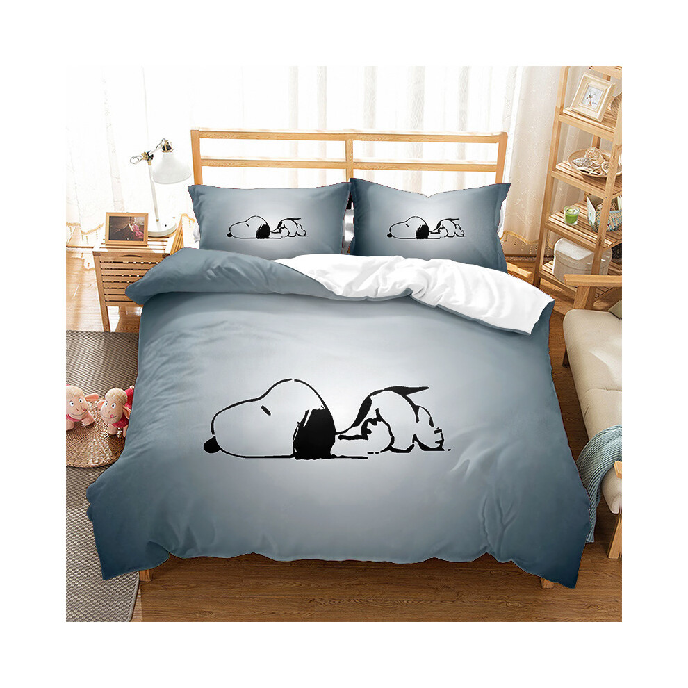 (Style 1, Double 200*200cm) Duvet Cover for Snoopy Fans Series Printed Bedding Cartoon Pillowcase