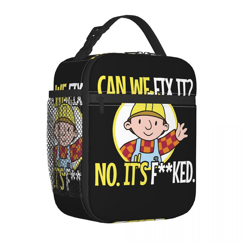 Bob The Builder Can We Fix It Thermal Insulated Lunch Bags Outdoor Funny Repair Man Bag For Lunch Thermal Cooler Food Box