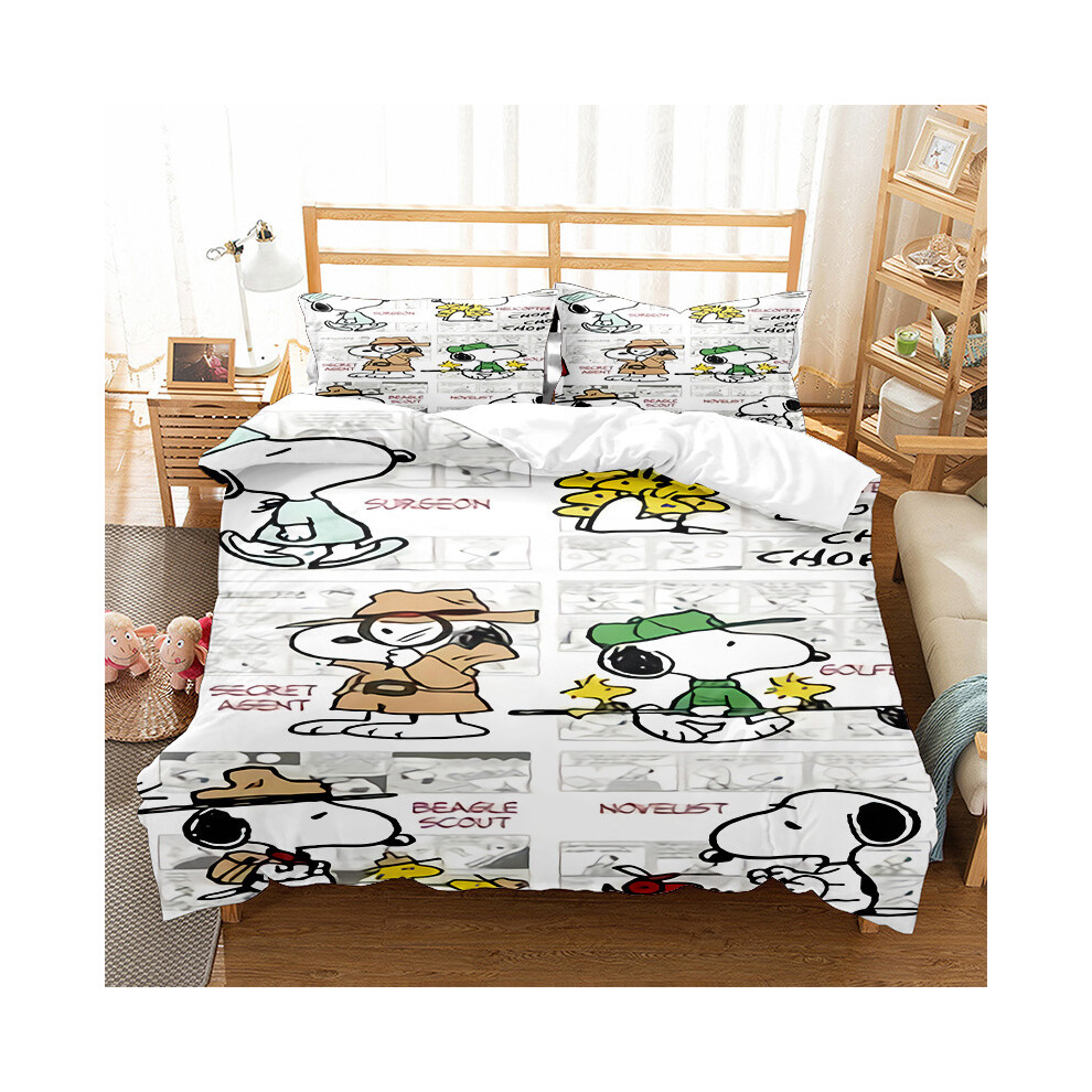 (Style 4, Super King 260*220cm) Duvet Cover for Snoopy Fans Series Printed Bedding Cartoon Pillowcase