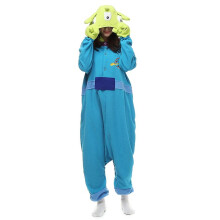 (L, Alien pajamas) Anime Pajamas Cartoon Alien Kigurumi Fleece Long Sleeves Hooded Pyjamas Adult Boy Onesie Homewear Monster Jumpsuit Festival Gift High Quality
