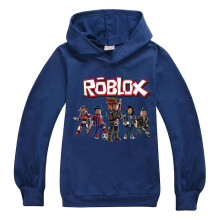 (Navy Blue, 9-10 Years) Cross-age Roblox Kids Hoodies Boys Girls Youth Casual Hooded Pullover Jumper Gamer Sweatshirt Tops Xmas Gifts Chork