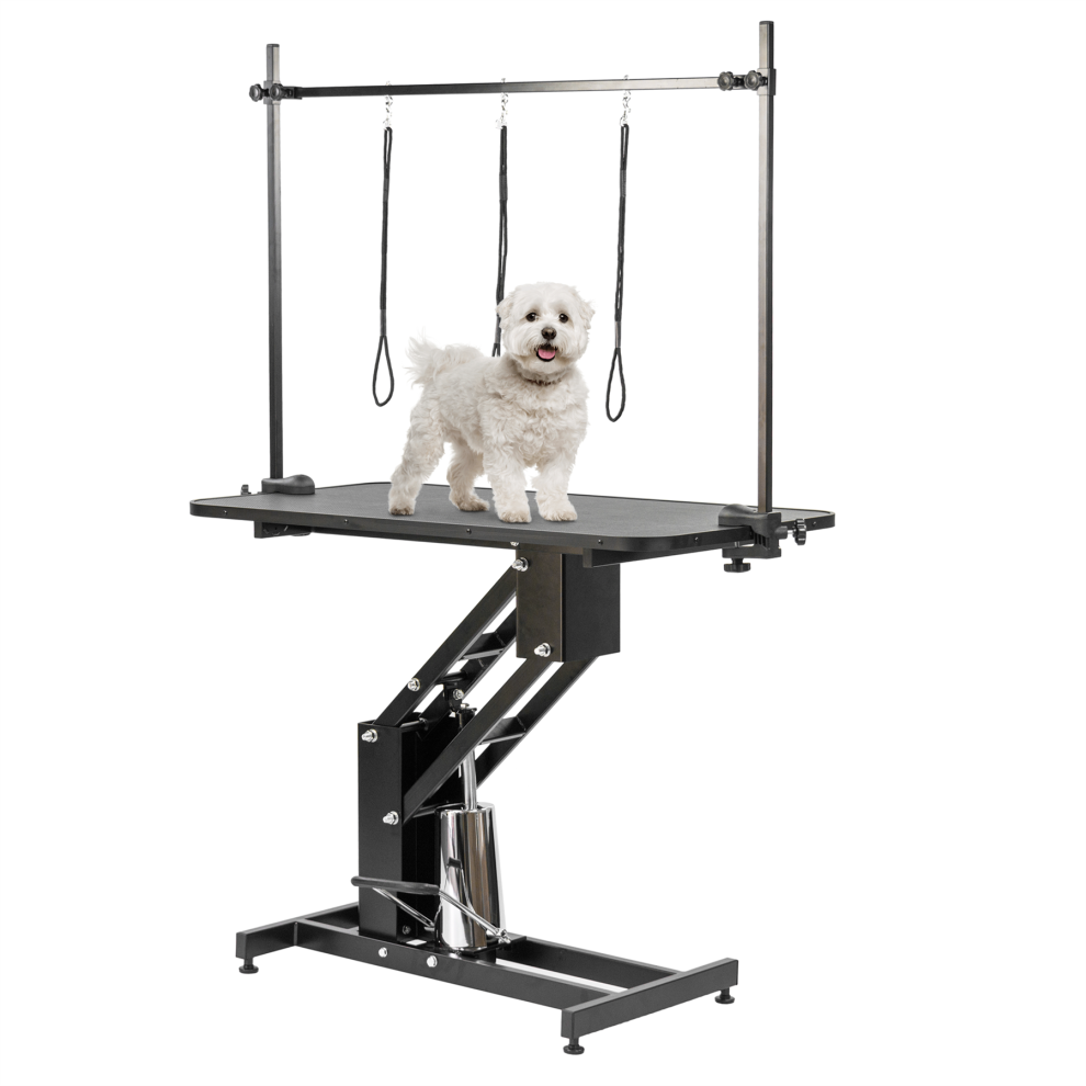 KCT Large Black Hydraulic Adjustable Dog Grooming Table