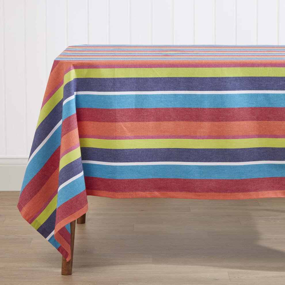 Striped Cotton Tablecloth, 137cm x 178cm