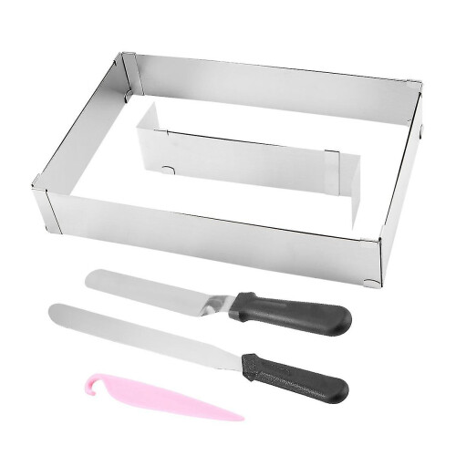 Baking Mould Square, Adjustable, Baking Rectangular Extendable Cake Cake/pizza , Cake Ring 1