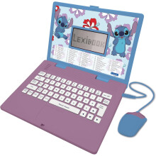 Lexibook Disney Stitch Bilingual Educational Laptop - Purple/Blue, 124 Activities in English & Spanish (JC598DI2)