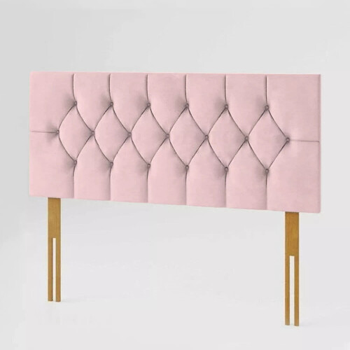 (Single Silver) 3ft Plush Velvet Padded Chesterfield Headboard Bed 2