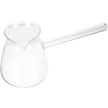 Arabic Coffee Pot Glass Turkish Coffee Pot With Handle, Milk And Butter Warmer, Stovetop Tea Maker Coffee Maker, Heat- Hot Chocolate Melting Pot,450ml