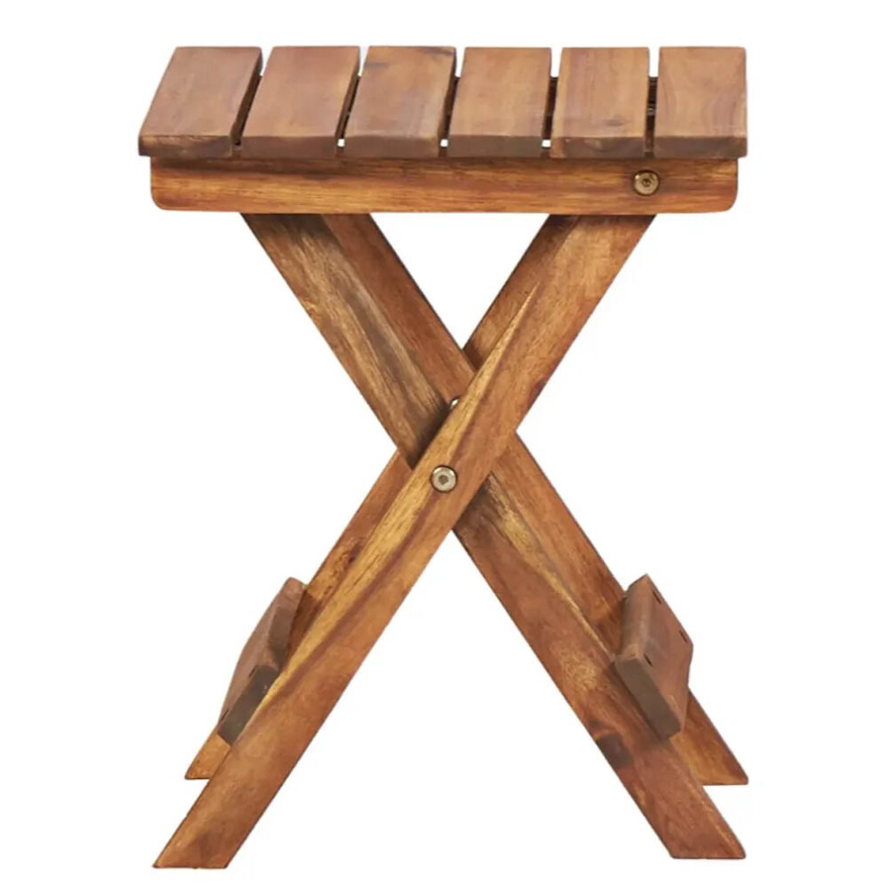 Small Wooden Plant Stand Patio Balcony Garden Home Side Table Folding