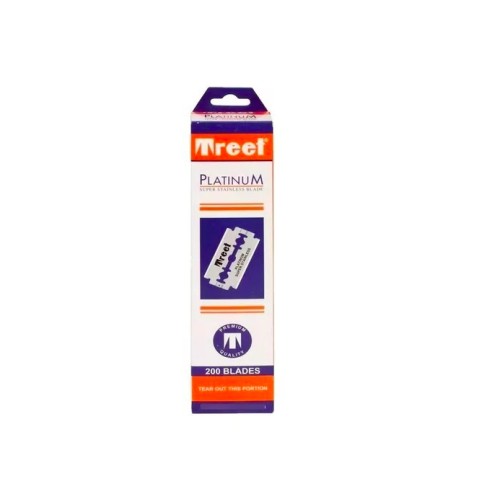 Treet Platinum Double Edge Razor Blades - 200 Blades for Safety Razors Piller