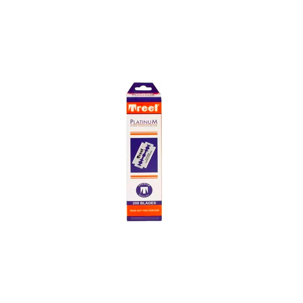 Treet Platinum Double Edge Razor Blades - 200 Blades For Safety Razors Piller