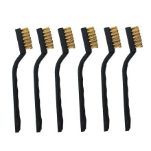 Mini Brass Wire Brush ,set For Cleaning Welding Slag And Rust,6 Pieces