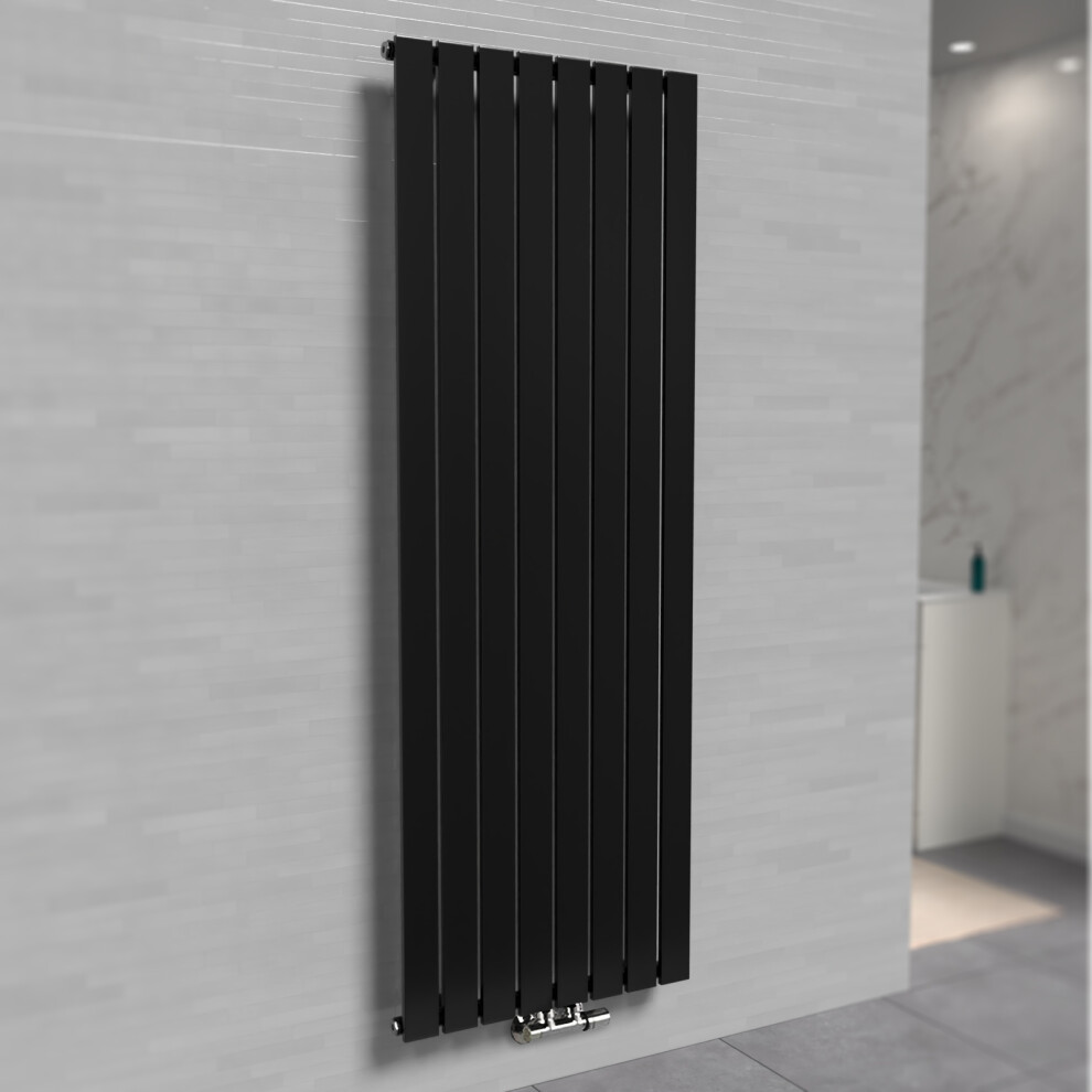 Nes Home 1800 X 546 Mm Vertical Flat Panel Black Central Connection Radiator 9511313449888