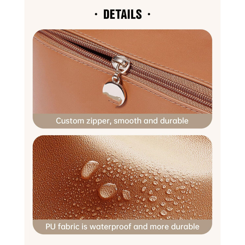 travel-makeup-bag-large-capacity-cosmetic-bags--waterproof-portable-pouch-open-flat-make-up-bags-for-women--brown