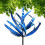 (Blue) Outdoor Wind Spinner, Harlow Wind Spinner Rotator, Unique And Magical Metal Windmill, Dynamic 3d Lotus Windmill With Garden Stake 1