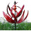 (Red) Outdoor Wind Spinner, Harlow Wind Spinner Rotator, Unique And Magical Metal Windmill, Dynamic 3d Lotus Windmill With Garden Stake 1