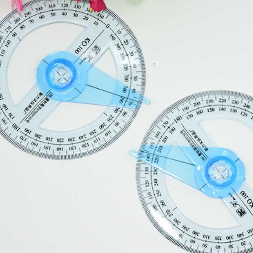 360 Degrees Protractor with Swing Arm Full Circle Pointer Angle Ruler Math Geometry Drafting Tools for Students Design Em88 2