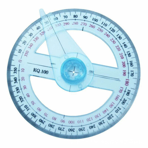 360 Degrees Protractor with Swing Arm Full Circle Pointer Angle Ruler Math Geometry Drafting Tools for Students Design Em88