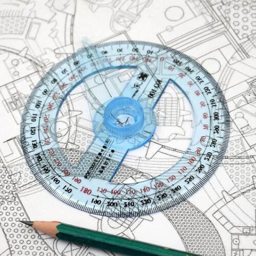 360 Degrees Protractor with Swing Arm Full Circle Pointer Angle Ruler Math Geometry Drafting Tools for Students Design Em88 1