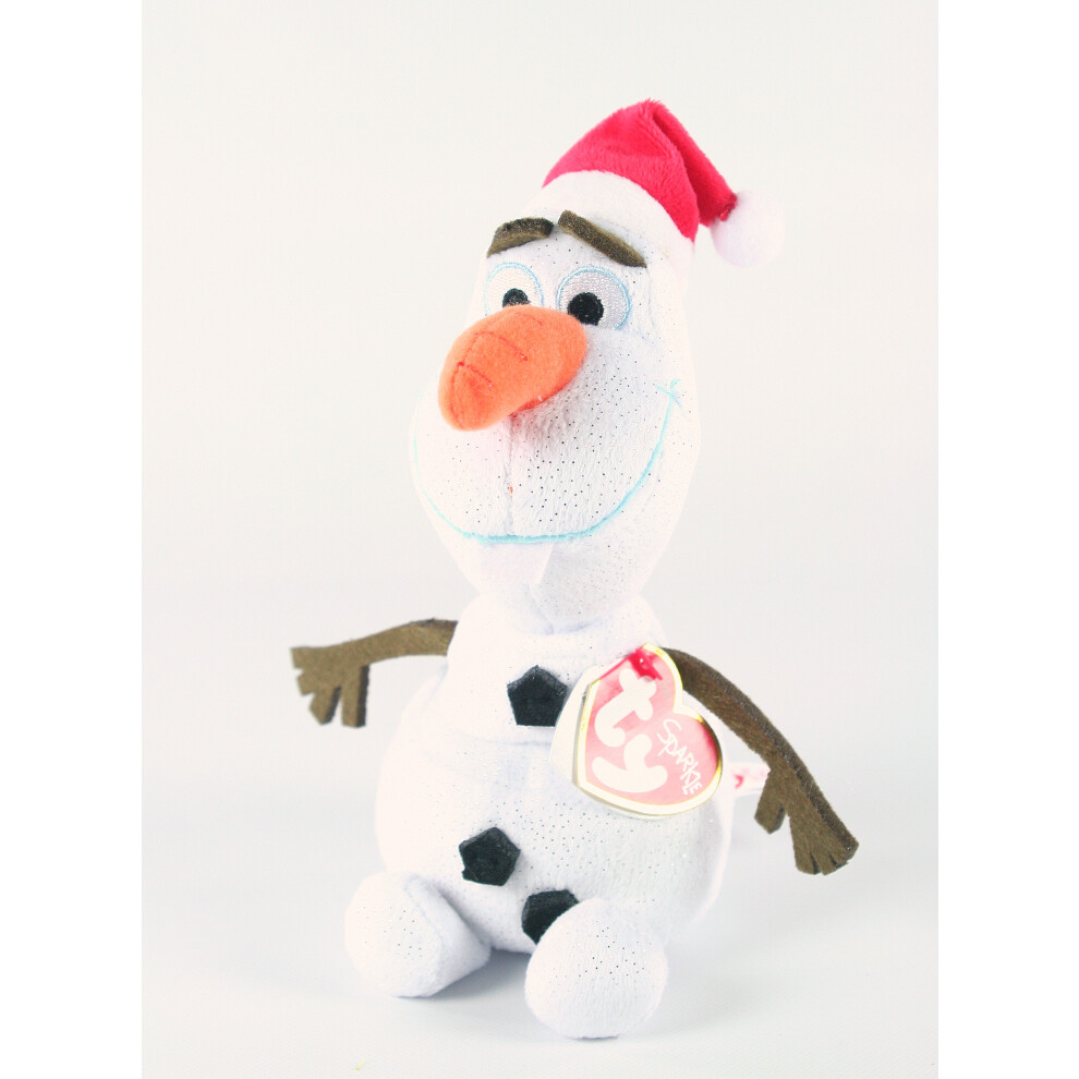 Disney Frozen OLAF the SNOWMAN santa hat 8" ty beanie baby plush soft toy - NEW!