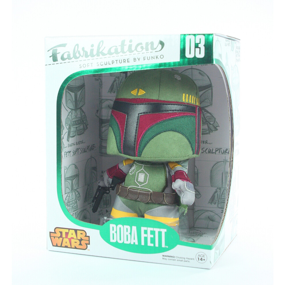 STAR WARS villain BOBA FETT 6" plush sculpture toy Funko Fabrikations - NEW!