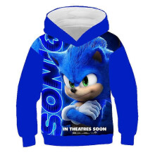 (4T) 2023 Baby Boys Girls Super Sonics Clothes Winter Autumn Sonics Hoodies Pullovers Kids Thicken Sweatshirt Children's Clothing