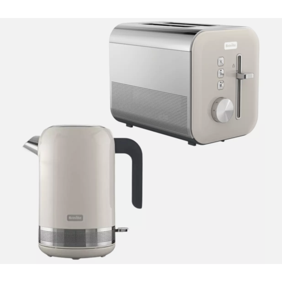 Breville High Gloss Kettle & 2 Slice Toaster Kitchen Set (Cream)