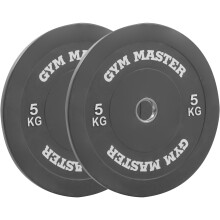 (2 x 5kg (10kg)) GYM MASTER Coloured Olympic Rubber Bumper Plates