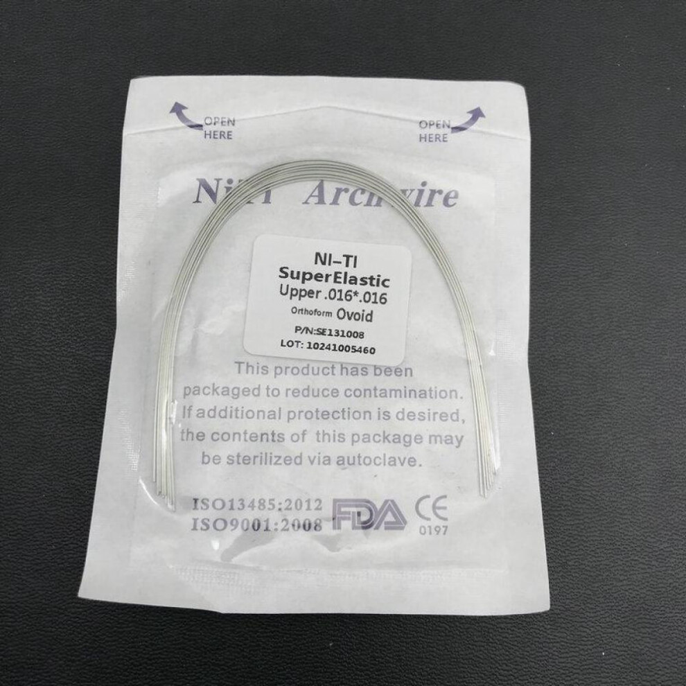 (as the picture, 0.016*0.016 Upper) 10pcs/pack Dental Orthodontic Arch Wires Super Elastic Niti Rectangular Ovoid Type Dentist Product