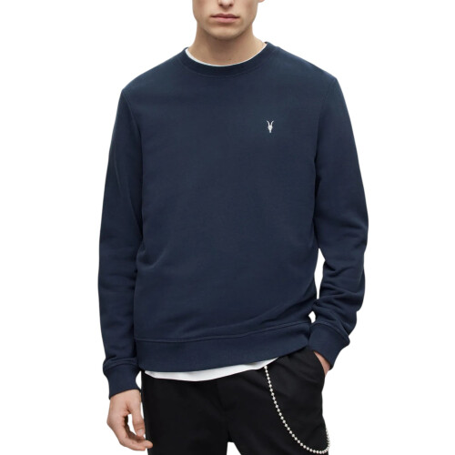 (Navy, L) ALL SAINTS Reven Mens Sweatshirts Pullover Jumper