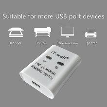 Usb Printer Sharing Device, 2 In 1 Out Printer Sharing Device, 2-port Manual Kvm Switching Splitte
