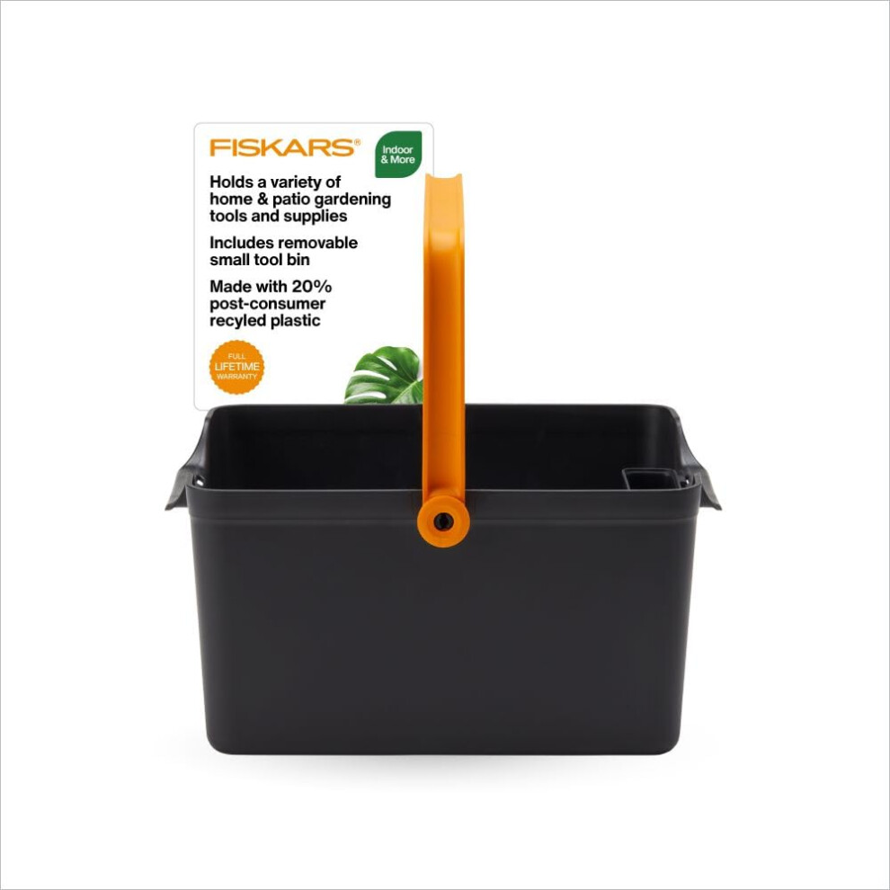 Fiskars Garden Tool Caddy with Removable Small Tool Storage for Indoor and Outdoor Gardening Use  Made with Recycled Plastic