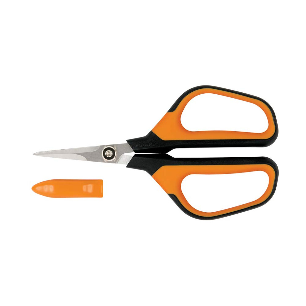 Fiskars Comfort Loop MicroTip Pruning Snips  7 Garden Shears with Sheath and Extra Large SoftGrip Handle  Yard and Garden T