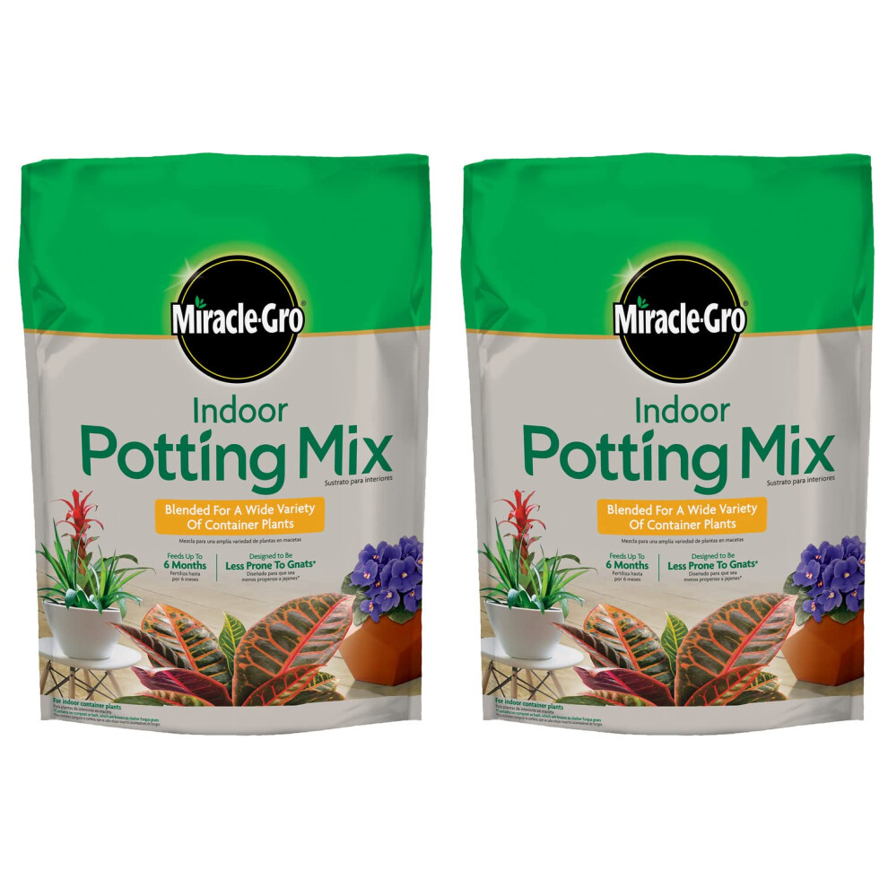 MiracleGro Indoor Potting Mix  Blended for a Wide Variety of Container Plants  16 qt 2Pack