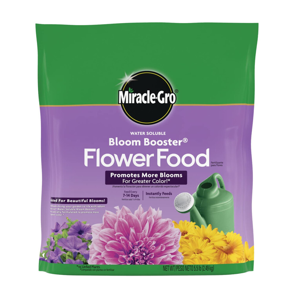 MiracleGro Water Soluble Bloom Booster Flower Food  Instantly Feeds  for Use on All Annuals and Perennials  55 lbs