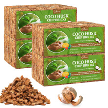 Riare 8 Pack Coco Chips Substrate for Plants 88lb 100 Organic Coconut Husk Brick with Low EC and pH Balanced High Expansion