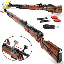 Huiqibao 1025+pcs Pubgs 98k Sniper Rifle Tech Model Building Blocks Set Assembly Bricks City Diy Game Gun Toys for Children