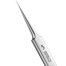 (Oblique clip) German Ultra-fine No. 5 Cell Pimples Blackhead Clip Tweezers Beauty Salon Special Scraping & Closing Artifact Acne Needle Tool