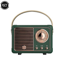 (Green) Retro Wireless Bluetooth-compatible Speaker Vintage Fm Radio Portable Usb Interface Classical Decoration Speakers Music Player