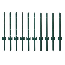 Metall-Zaunpfosten, U-Profil, grόn, 90 cm, 10er-Packung fόr Gartenzδune, Drahtzaun, Stahl-Gartenpfosten, Schilderpfosten