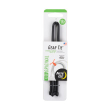 Nite Ize GT12012R3 Original Gear  Reusable Rubber  12 Inch  Black  2Pack  Made in The USA Twist Tie  2 Count Pack of 1