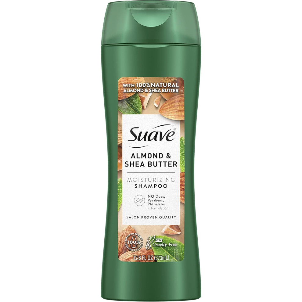 Suave Almond & Shea Butter Moisturizing Shampoo, Hydrating Formula, 12.6 Fl Oz