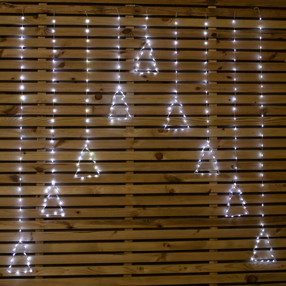 1.2m x 1.2m Christmas Tree Curtain Lights with 258 White LEDs