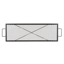 VEVOR X-Marks Fire Pit Grill Grate Rectangle Cooking Grate Heavy Duty Steel Campfire BBQ Grill Grid with Handle & Support X Wire Portable Camping