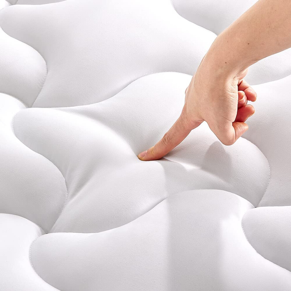 SLEEP ZONE Extra Long Twin Mattress Pad Dorm Bedding Cooling Topper for College Quilted Fitted Cover Washable Soft Fluffy Down Alternative Dee