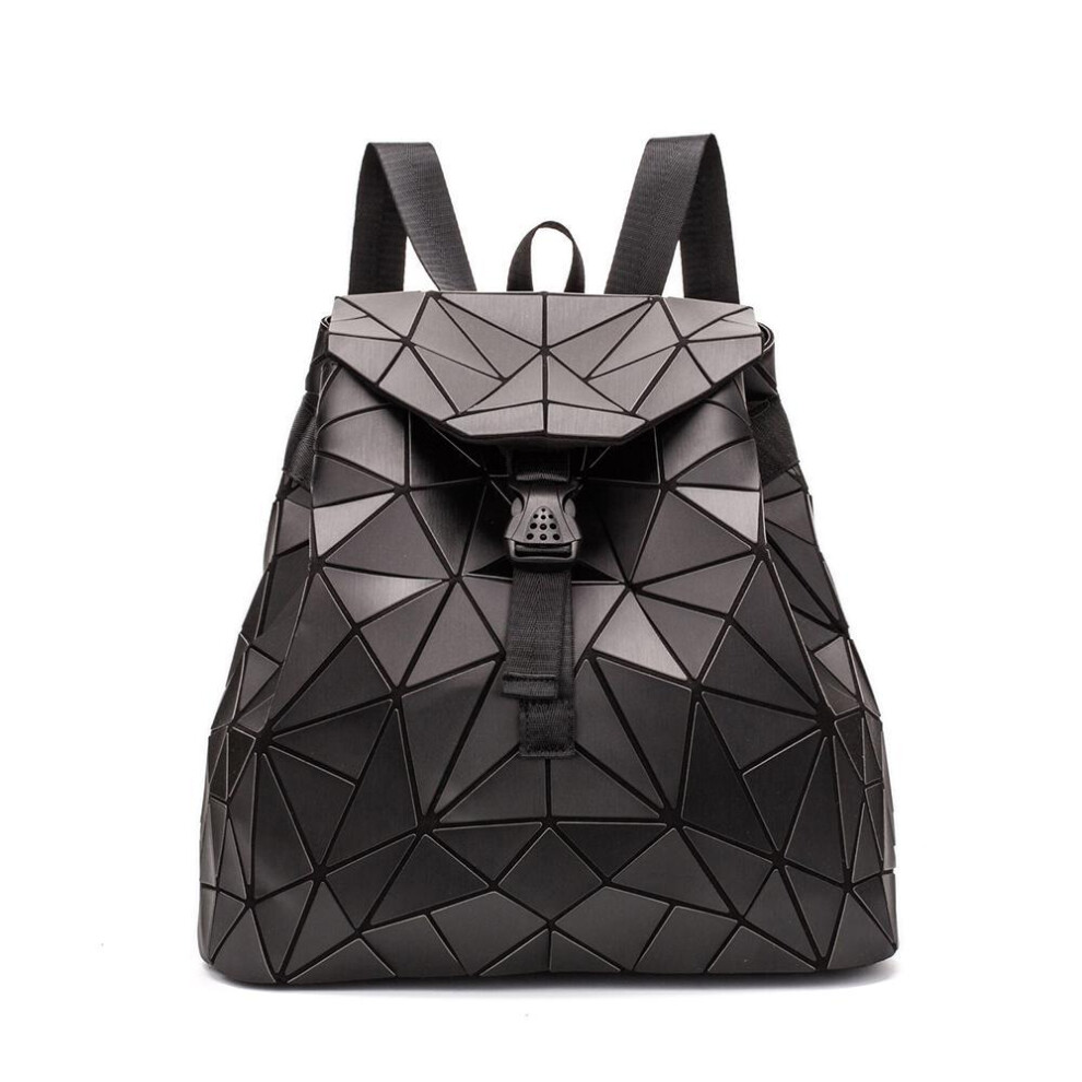 (black) Female Backpack Girl Student School Bag Holographic Laser Geometry Travel Bag Designer Woman's Backpack