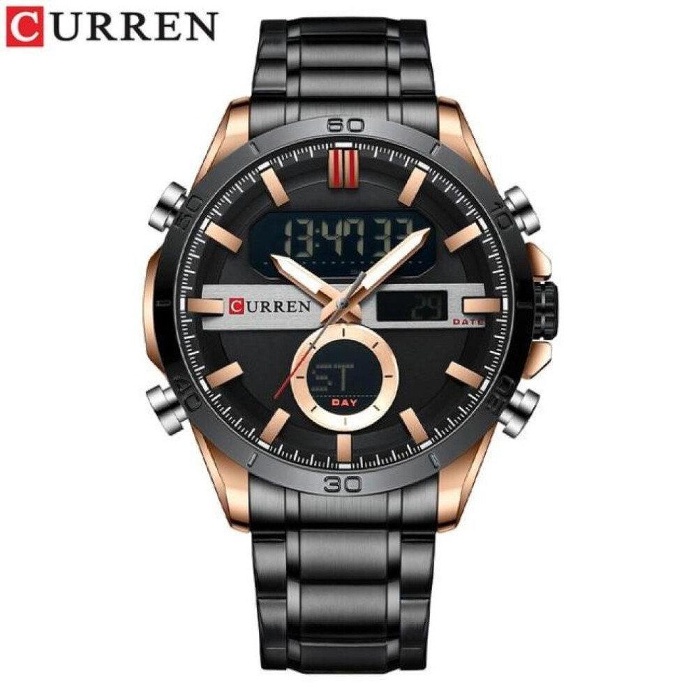 (black) Curren Men Designer Watches Luxury Watch Brand Sport Digital Wristwatches Multifunctional Electronic Clock Male Blue 8384