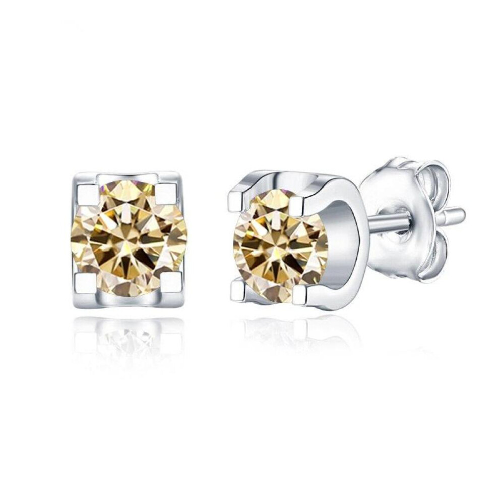 (yellow, 1 Carat) Bagueringen Blue Green Color Moissanite Earrings 925 Sterling Silver 1ct Created Diamond Jewelry Wedding Party Anniversary Gift