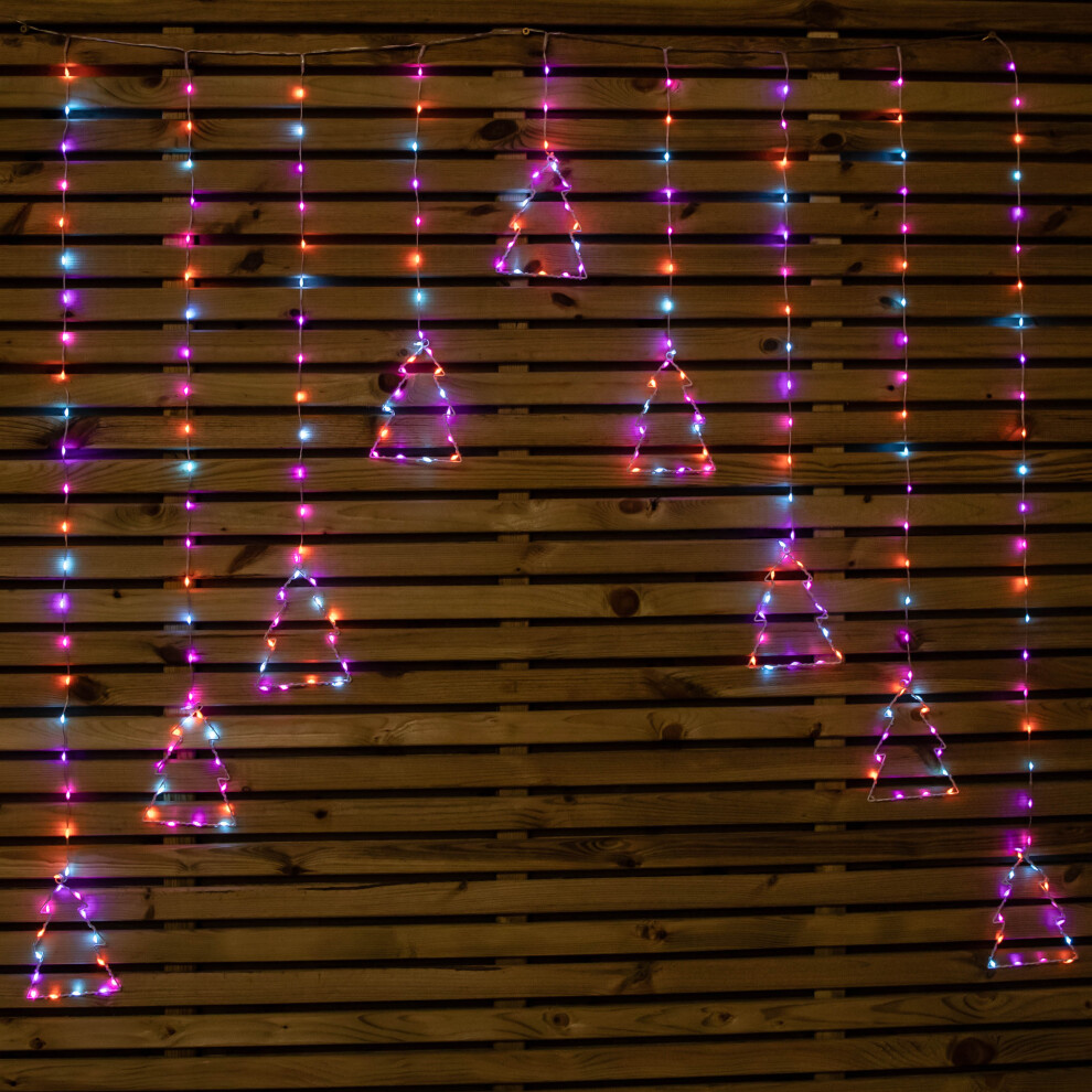 1.2m x 1.2m Christmas Tree Curtain Lights with 258 Rainbow LEDs